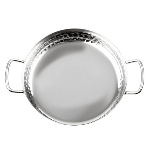 Olympia Table Presentation Handled Dish Stainless Steel Hammered 180mm (HY112)