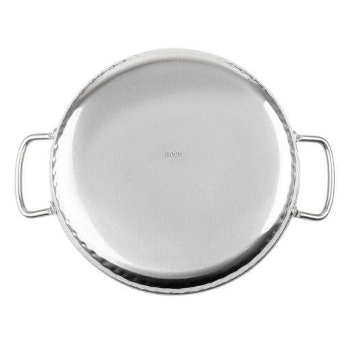 Olympia Table Presentation Handled Dish Stainless Steel Hammered 180mm (HY112)