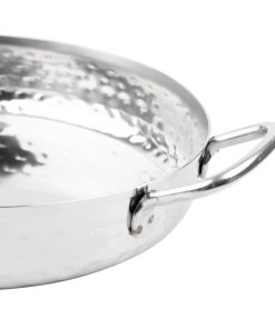 Olympia Table Presentation Handled Dish Stainless Steel Hammered 180mm (HY112)