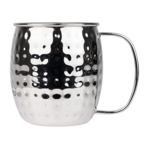 Olympia Barware Hammered Stainless Steel Mugs 440ml (HY113)