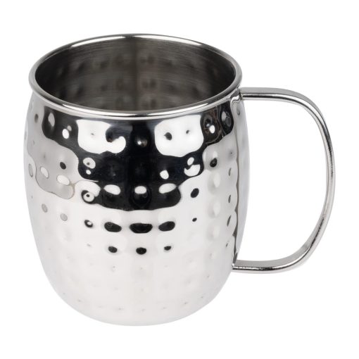 Olympia Barware Hammered Stainless Steel Mugs 440ml (HY113)