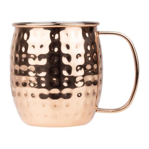 Olympia Barware Hammered Stainless Steel Copper Coated Mugs 440ml (HY114)