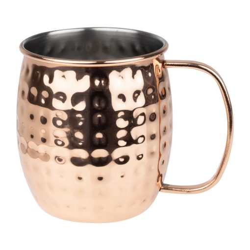 Olympia Barware Hammered Stainless Steel Copper Coated Mugs 440ml (HY114)