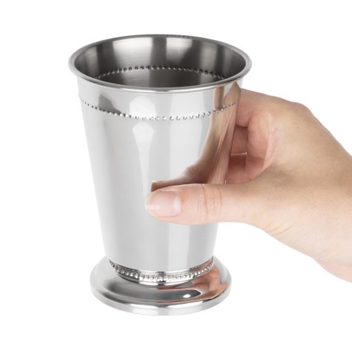 Olympia Barware Beaded Julep Cup Stainless Steel 370ml (HY115)