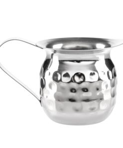 Olympia Mini Hammered Stainless Steel Milk Jug 78ml Pack of 6 (HY117)