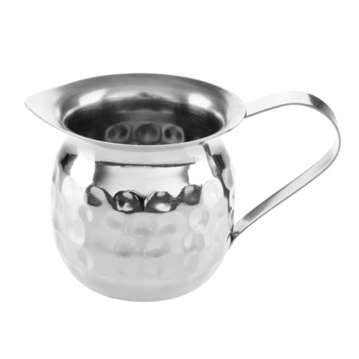 Olympia Mini Hammered Stainless Steel Milk Jug 78ml Pack of 6 (HY117)