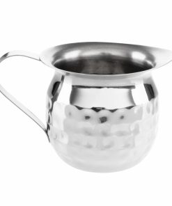 Olympia Mini Milk Jug Stainless Steel Hammered 120ml Pack of 6 (HY119)