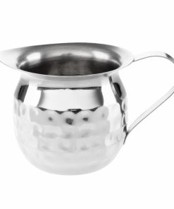 Olympia Mini Milk Jug Stainless Steel Hammered 120ml Pack of 6 (HY119)