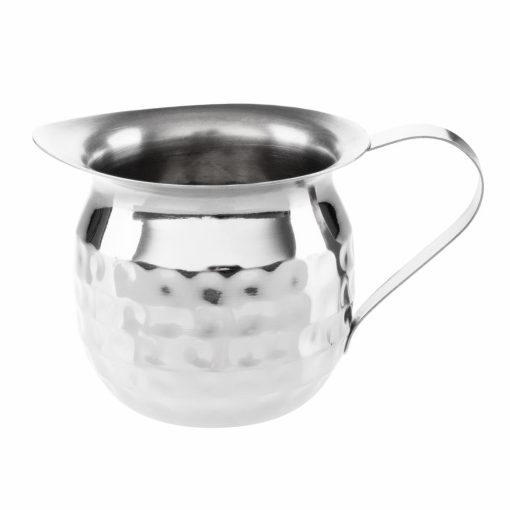 Olympia Mini Milk Jug Stainless Steel Hammered 120ml Pack of 6 (HY119)