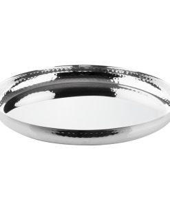 Olympia Hammered Stainless Steel Round Tray 320x35mm (HY125)