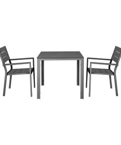 Bolero Valletta Grey Slatted Outdoor Table 780mm (HZ021)