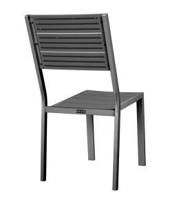 Bolero Valletta Grey Slatted Side Chair 4 Pack (HZ023)