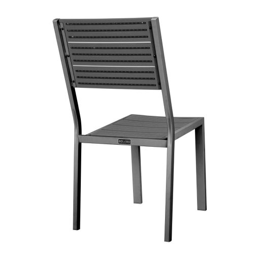 Bolero Valletta Grey Slatted Side Chair 4 Pack (HZ023)