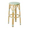 Bolero Parisian Style PE Rattan Bar Stools Light Green 2 Pack (HZ142)