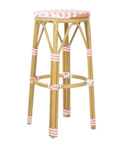 Bolero Parisian Style PE Rattan Bar Stools Coral 2 Pack (HZ143)