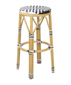 Bolero Parisian Style PE Rattan Bar Stools Black  2 Pack (HZ144)
