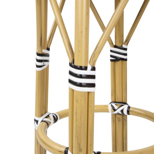 Bolero Parisian Style PE Rattan Bar Stools Black  2 Pack (HZ144)