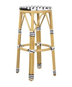 Bolero Parisian Style PE Rattan Bar Stools Black  2 Pack (HZ144)