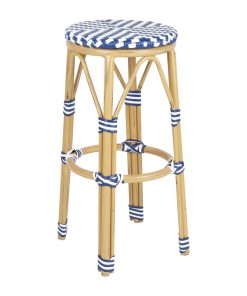 Bolero Parisian Style PE Rattan Bar Stools Blue 2 Pack (HZ145)