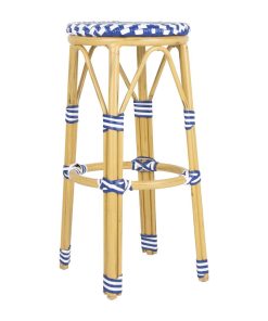 Bolero Parisian Style PE Rattan Bar Stools Blue 2 Pack (HZ145)