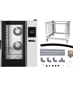 Buffalo Smart Touchscreen Combi Oven 11 x GN 1-1 with Stand and Installation Kit (HZ979)