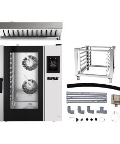 Buffalo Smart Touchscreen Combi Oven 11 x GN 1-1 w-stand Hood and Installation Kit (HZ980)