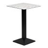 Turin Metal Base 600mm Square Poseur Table with Laminate Top in Marble (CZ826)