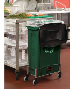 Rubbermaid Slim Jim with Venting Channels Green with Recycling Logo 87Ltr (DN856)