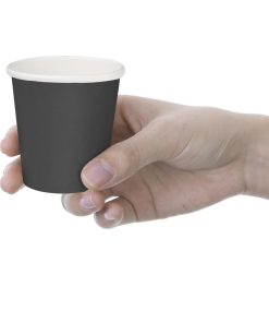 Fiesta Recyclable Hot Cups Single Wall Black 6oz 1000 Pack (HT468)