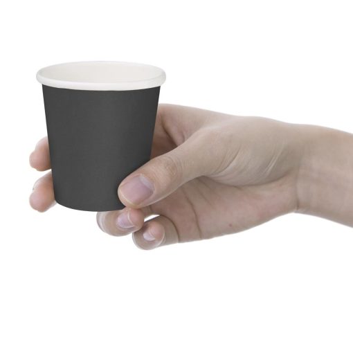 Fiesta Recyclable Hot Cups Single Wall Black 6oz 1000 Pack (HT468)