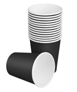 Fiesta Recyclable Hot Cups Single Wall Black 6oz 1000 Pack (HT468)