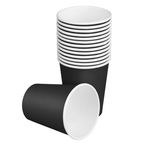 Fiesta Recyclable Hot Cups Single Wall Black 6oz 1000 Pack (HT468)