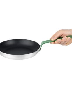 Hygiplas Aluminium Non-stick Teflon Platinum Plus Frying Pan with Green Handle 24cm (HT962)