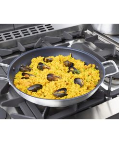 Vogue Aluminium Non-stick Teflon Platinum Plus Paella Pan 35cm (HT990)