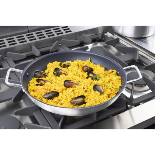 Vogue Aluminium Non-stick Teflon Platinum Plus Paella Pan 35cm (HT990)