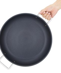 Vogue Aluminium Non-stick Teflon Platinum Plus Paella Pan 35cm (HT990)