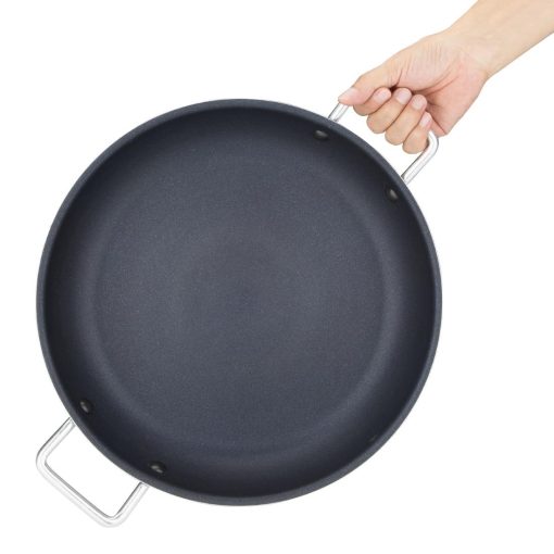 Vogue Aluminium Non-stick Teflon Platinum Plus Paella Pan 35cm (HT990)