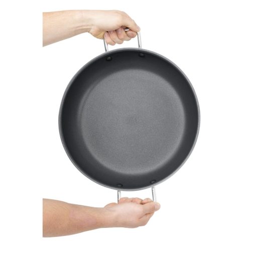 Vogue Aluminium Non-stick Teflon Platinum Plus Paella Pan 35cm (HT990)