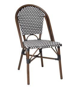 Bolero Parisian Style PE Rattan Chair Black Dot Mix 2 Pack (HW598)