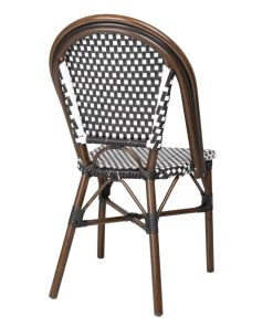 Bolero Parisian Style PE Rattan Chair Black Dot Mix 2 Pack (HW598)