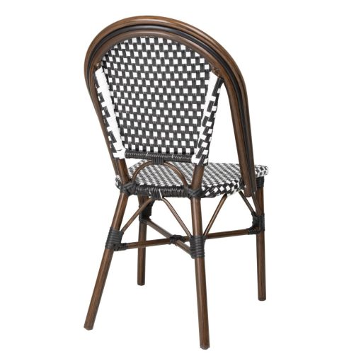 Bolero Parisian Style PE Rattan Chair Black Dot Mix 2 Pack (HW598)