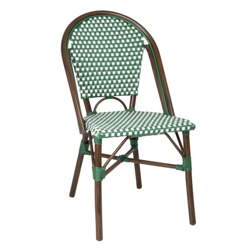 Bolero Parisian Style PE Rattan Chair Green Dot Mix 2 Pack (HW599)