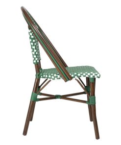 Bolero Parisian Style PE Rattan Chair Green Dot Mix 2 Pack (HW599)