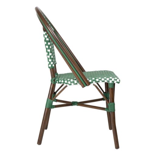 Bolero Parisian Style PE Rattan Chair Green Dot Mix 2 Pack (HW599)