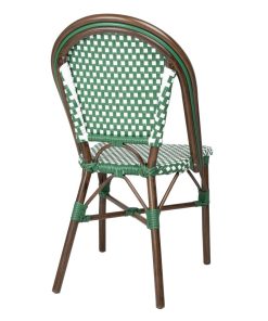 Bolero Parisian Style PE Rattan Chair Green Dot Mix 2 Pack (HW599)