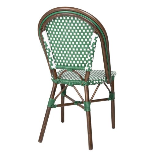 Bolero Parisian Style PE Rattan Chair Green Dot Mix 2 Pack (HW599)