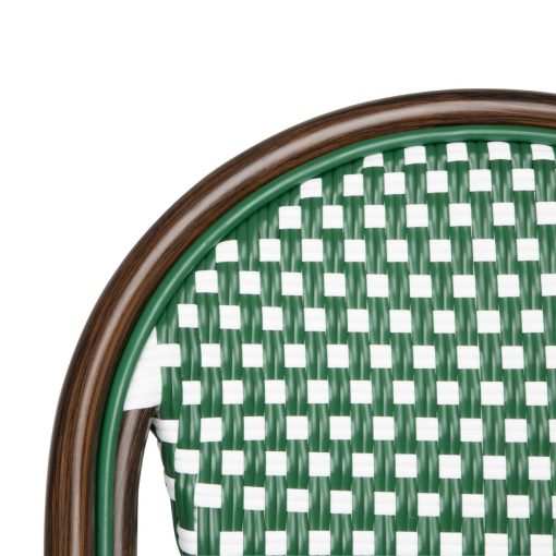 Bolero Parisian Style PE Rattan Chair Green Dot Mix 2 Pack (HW599)