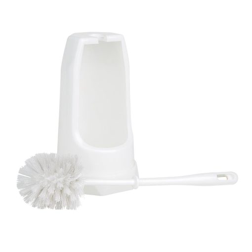 Jantex Round Toilet Brush and Holder - White (HX386)