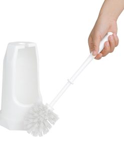 Jantex Round Toilet Brush and Holder - White (HX386)