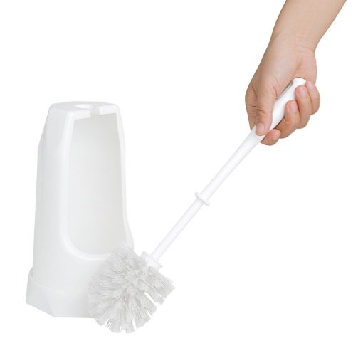 Jantex Round Toilet Brush and Holder - White (HX386)